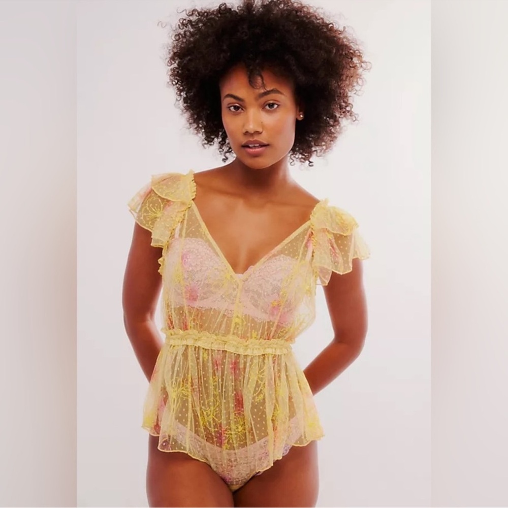 Free People Yellow Lace